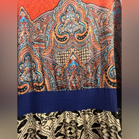 Anthropologie Akemi + Kin Color Block Paisley Boho Blouse Womens M Tunic - Picture 4 of 8